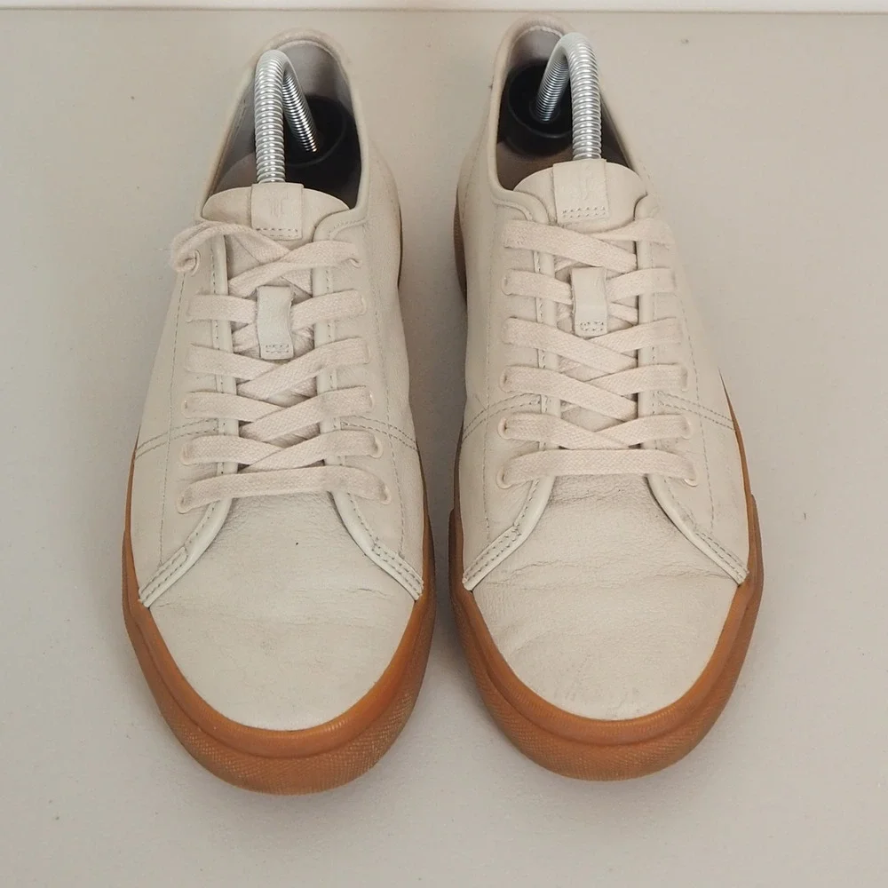 Frye GIA Low Lace Ivory‎ Leather Upper Sneakers Women's Size 9.5M FR41118